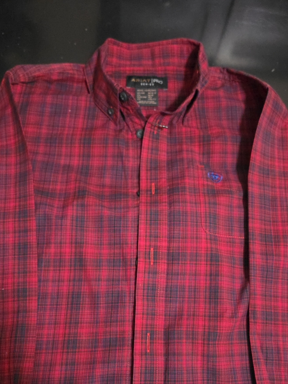 Ariat Red and Black Plaid Button-Down Shirt